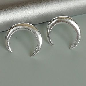 Sterling Crescent Moon Earrings